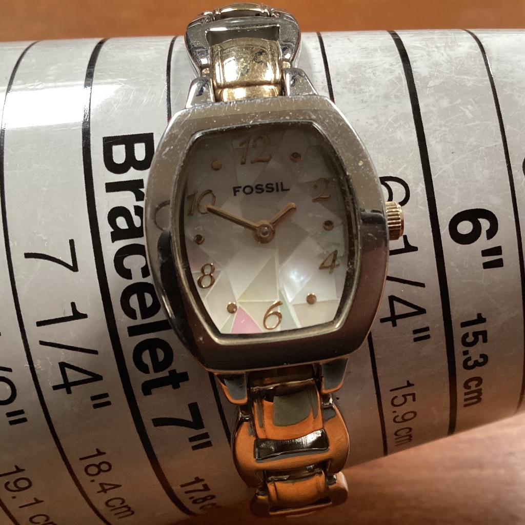 Fossil Women’s Watch Es 1427 Mop Mosaic Silver Gold-Tone 20 Mm